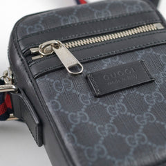 Gucci GG Supreme Messenger Bag Dark Grey