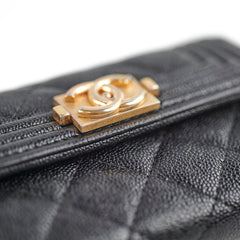 Chanel Caviar Boy Key Holder Black