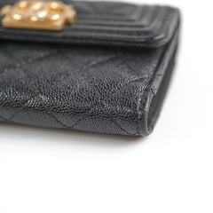 Chanel Caviar Boy Key Holder Black