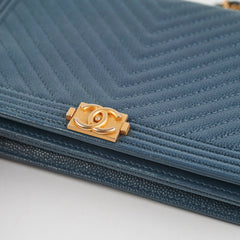 Chanel Wallet On Chain Chevron Caviar Navy GHW