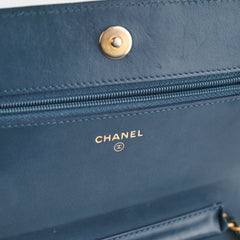 Chanel Wallet On Chain Chevron Caviar Navy GHW