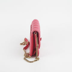 Dior Wallet On Chain Lambskin Pink