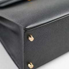 Hermes Kelly 28 Epsom Black C Stamp