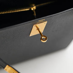 Hermes Kelly 28 Epsom Black C Stamp