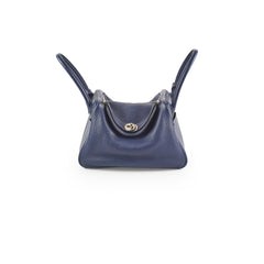 Hermes Lindy 26 Bleu Sapphire Clemence - Stamp Q Square