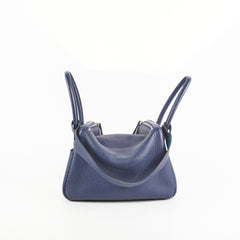 Hermes Lindy 26 Bleu Sapphire Clemence - Stamp Q Square