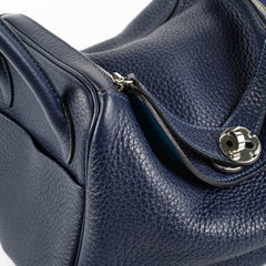 Hermes Lindy 26 Bleu Sapphire Clemence - Stamp Q Square