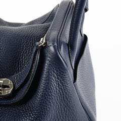 Hermes Lindy 26 Bleu Sapphire Clemence - Stamp Q Square