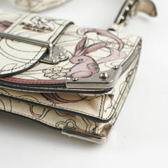 Prada Glace Rabbit-Print Calf Crossbody Bag