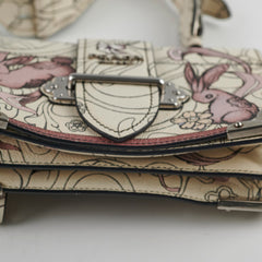 Prada Glace Rabbit-Print Calf Crossbody Bag