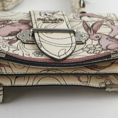 Prada Glace Rabbit-Print Calf Crossbody Bag