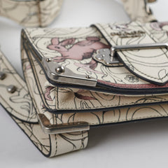 Prada Glace Rabbit-Print Calf Crossbody Bag