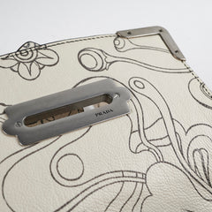Prada Glace Rabbit-Print Calf Crossbody Bag