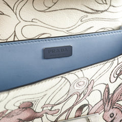 Prada Glace Rabbit-Print Calf Crossbody Bag