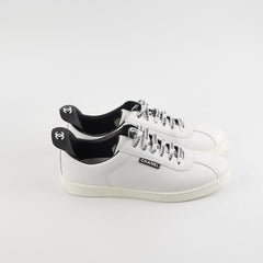 Chanel Laceup Sneakers White Size 40