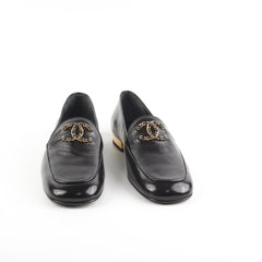 Chanel Chain CC Loafers Black Size 41