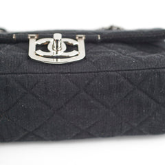 Chanel Fabric Shoulder Flap Bag Black