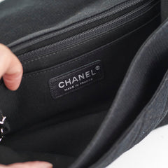 Chanel Fabric Shoulder Flap Bag Black