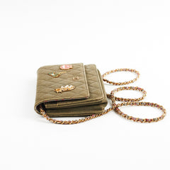 Chanel Wallet On Chain WOC Khaki Denim