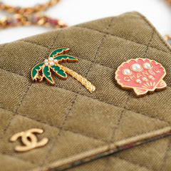 Chanel Wallet On Chain WOC Khaki Denim