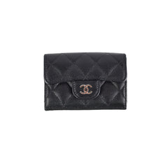Chanel Compact Wallet Caviar Black