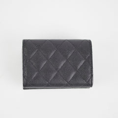 Chanel Compact Wallet Caviar Black