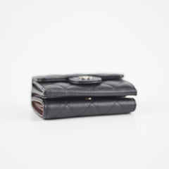 Chanel Compact Wallet Caviar Black