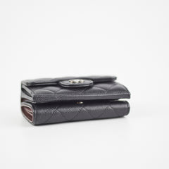 Chanel Compact Wallet Caviar Black