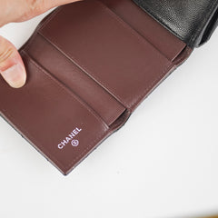 Chanel Compact Wallet Caviar Black