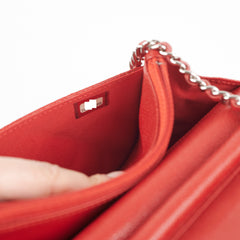 Chanel WOC Wallet On Chain Caviar Red