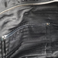 Prada Fur Nylon Shoulder Bag Black