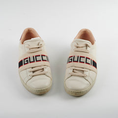 Gucci Women's Leather Ace Sneakers White/Red Size 35.5