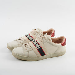 Gucci Women's Leather Ace Sneakers White/Red Size 35.5