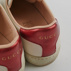 Gucci Women's Leather Ace Sneakers White/Red Size 35.5