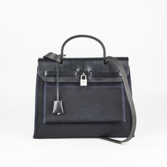 Hermes Herbag 31 Black Square G Stamp