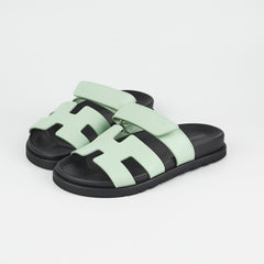 Hermes Chypre Vert Jade Sandals Size 34