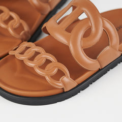 Hermes Extra Gold Sandals Size 34