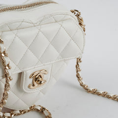 Chanel Mini Heart Bag White 32 Series
