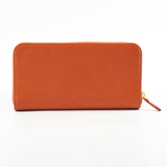 Prada Saffiano Long Wallet Orange