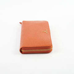 Prada Saffiano Long Wallet Orange