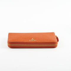 Prada Saffiano Long Wallet Orange