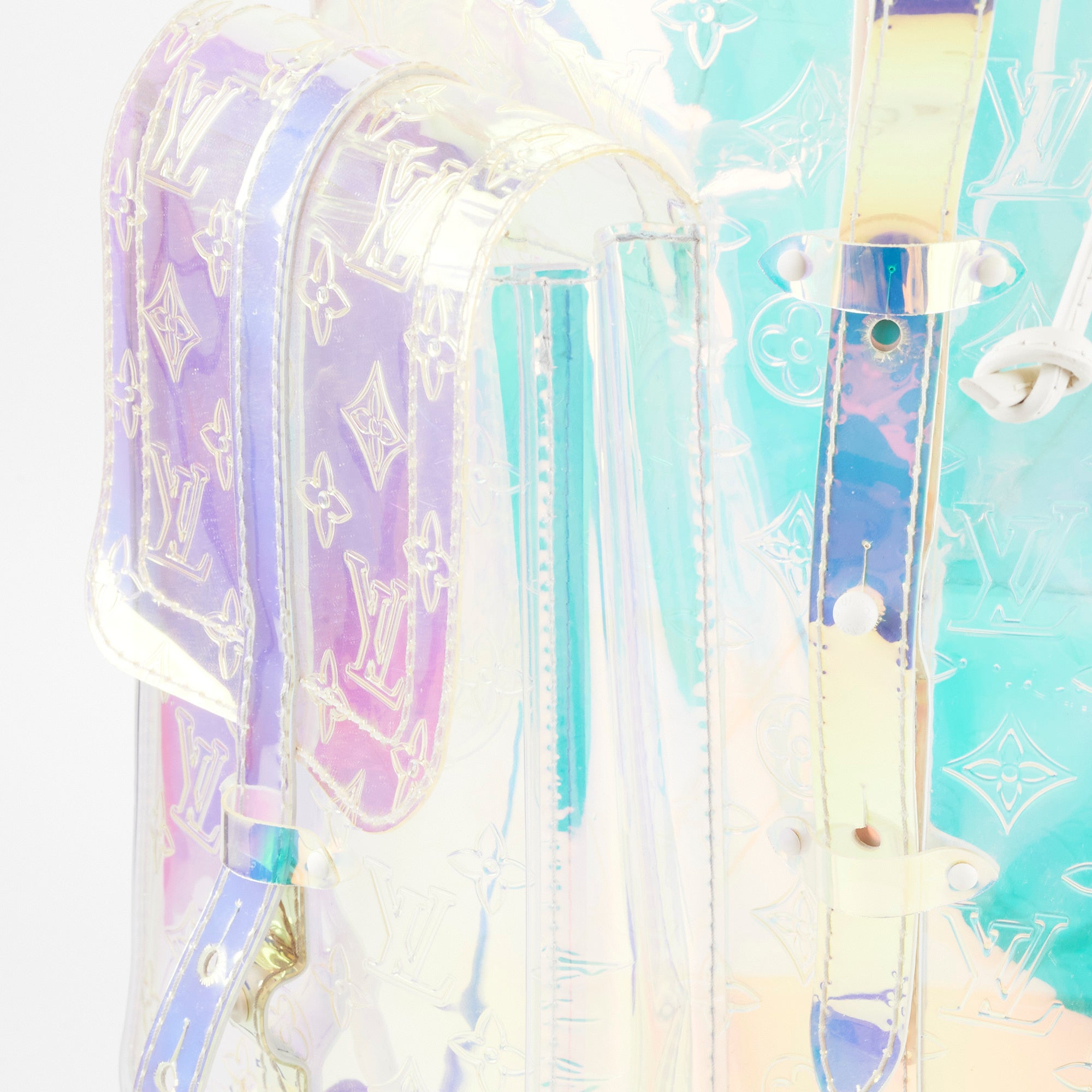 louis vuitton backpack clear Louis Vuitton Virgil Abloh Christopher Iridescent Backpack