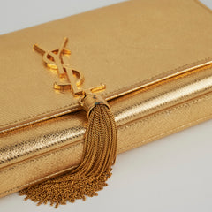 Saint Laurent Kate Tassel Gold Clutch