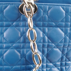 Dior Cannage Leather Shopping Tote Blue