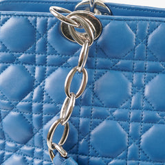 Dior Cannage Leather Shopping Tote Blue