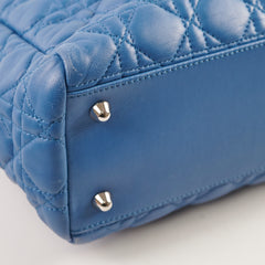 Dior Cannage Leather Shopping Tote Blue