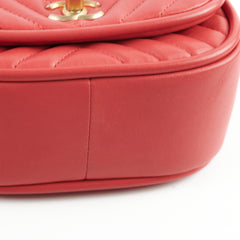 Chanel Lambskin Reverse Chevron Round Flap Bag