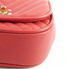 Chanel Lambskin Reverse Chevron Round Flap Bag