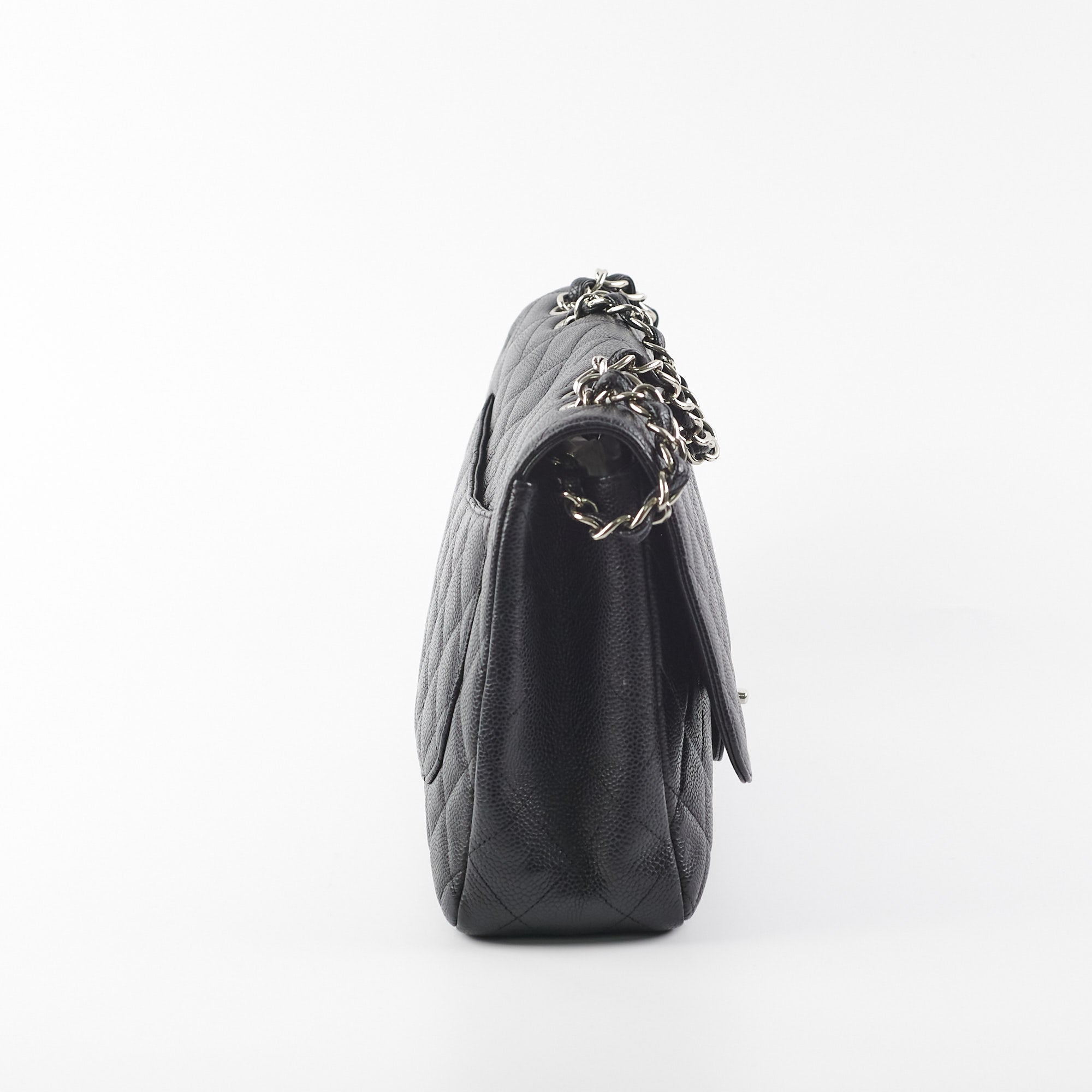 Chanel Jumbo Caviar Classic Single Flap Bag - Black Shoulder Bags, Handbags  - CHA154034