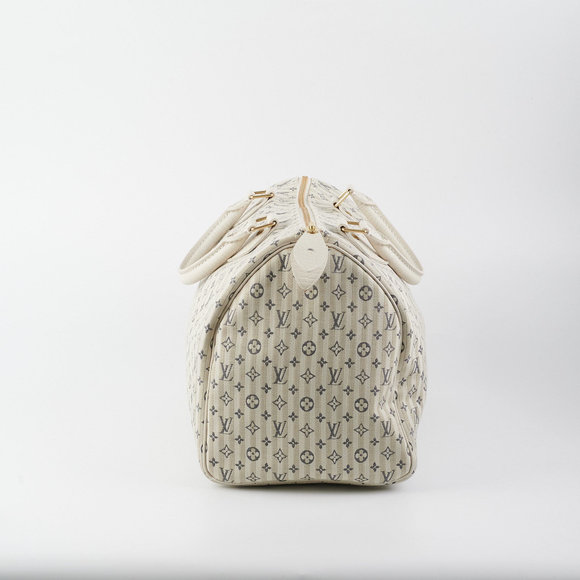 Louis Vuitton Speedy 30 White Denim Monogram Bag - THE PURSE AFFAIR